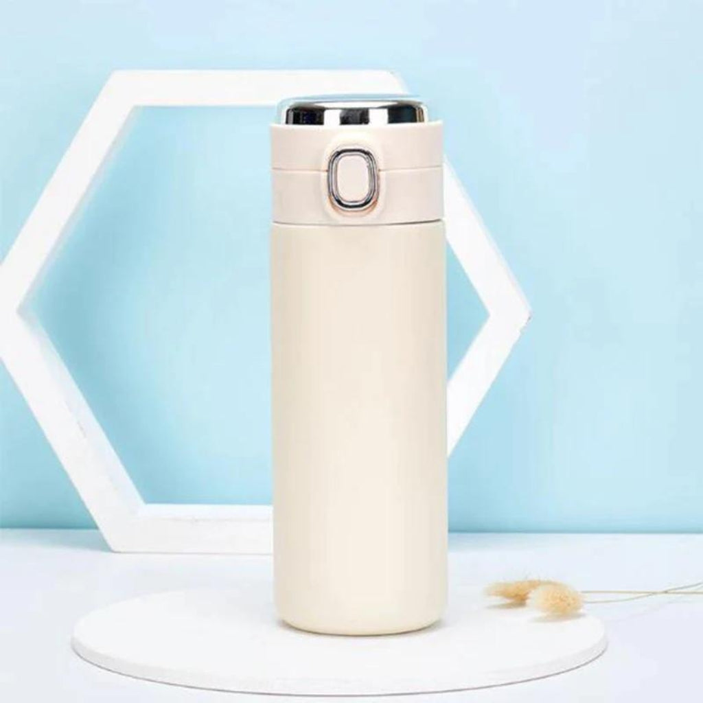 Termoska s tlačítkem – bílá
